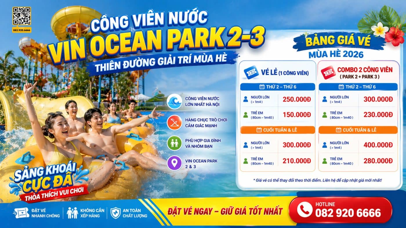 Giá vé công viên nước Ocean Park 2-3 mới nhất 2026 4 cong vien nuoc